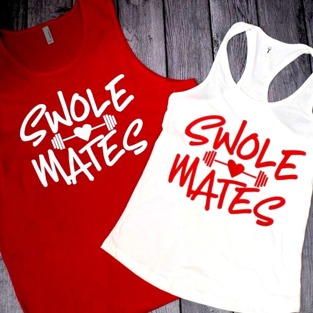 Gym buddies matching shirts